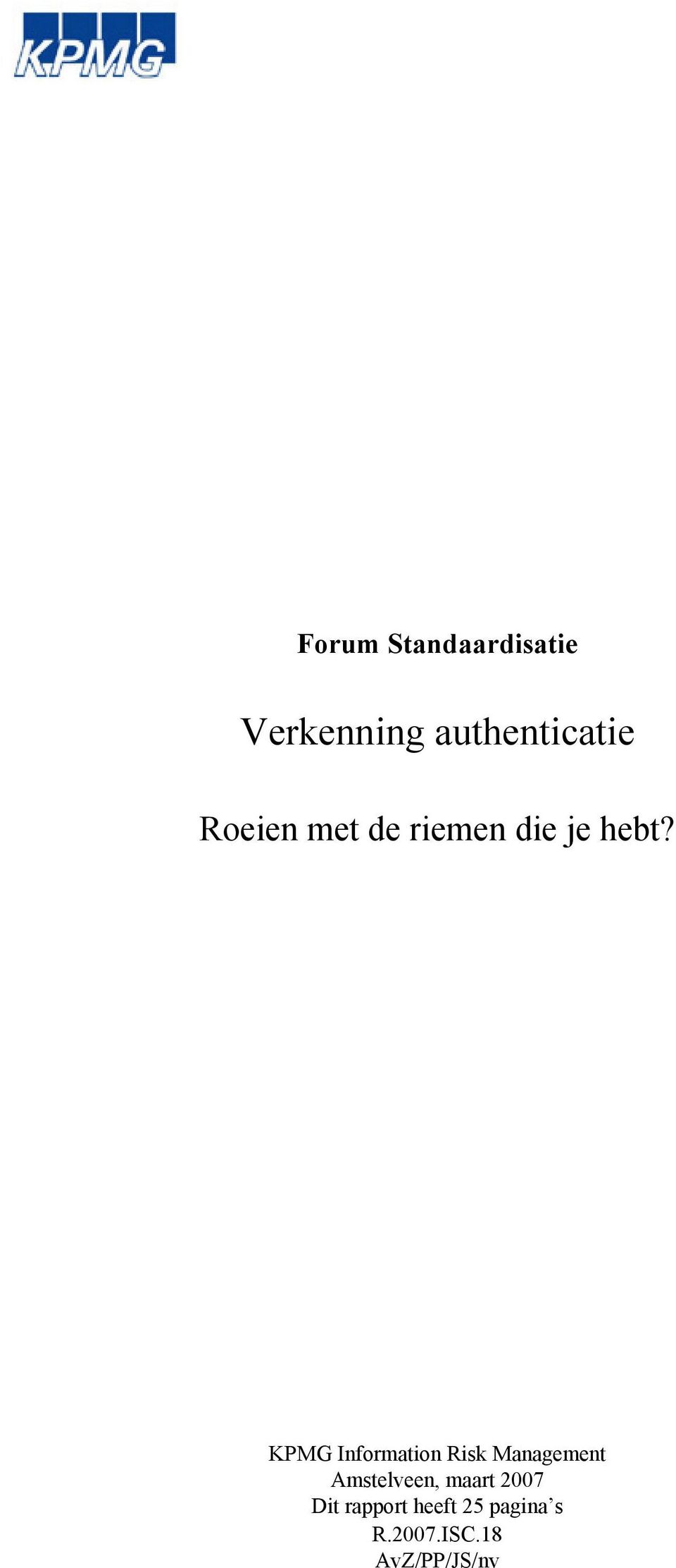 Dit rapport heeft