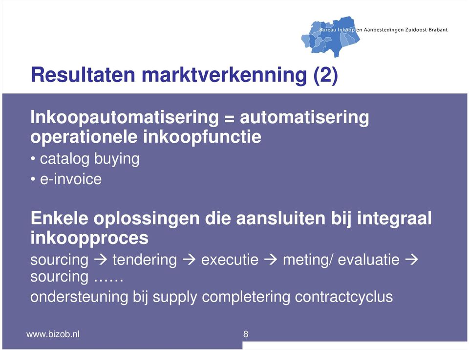 aansluiten bij integraal inkoopproces sourcing tendering executie meting/