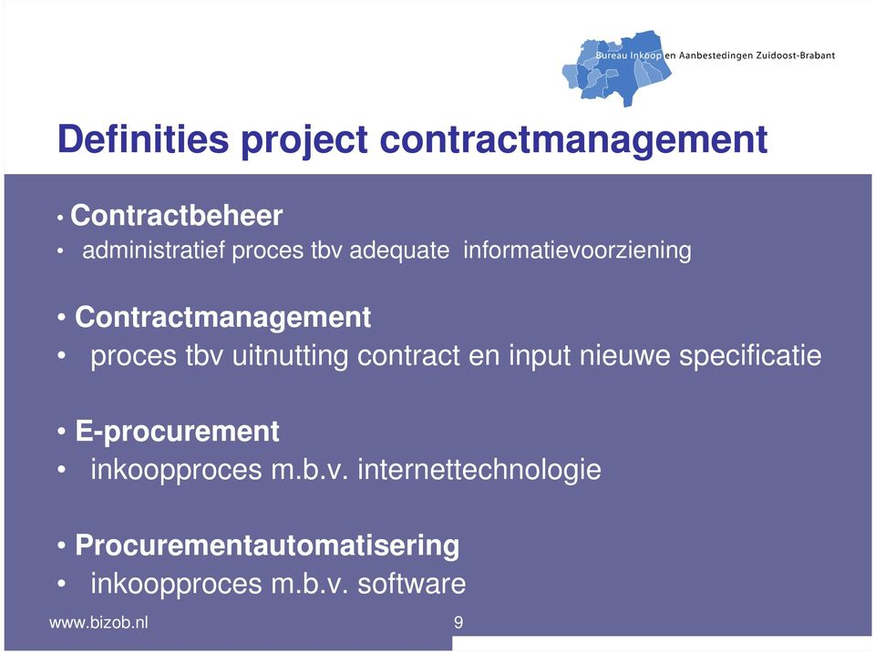 contract en input nieuwe specificatie E-procurement inkoopproces m.b.v.