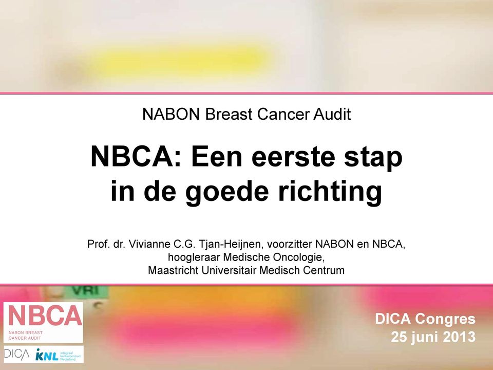 Tjan-Heijnen, voorzitter NABON en NBCA, hoogleraar