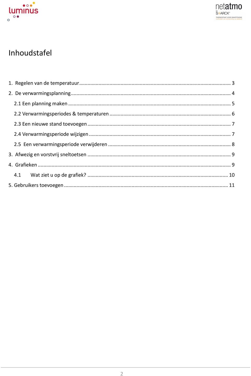 3 Een nieuwe stand toevoegen... 7 2.4 Verwarmingsperiode wijzigen... 7 2.5 Een verwarmingsperiode verwijderen.