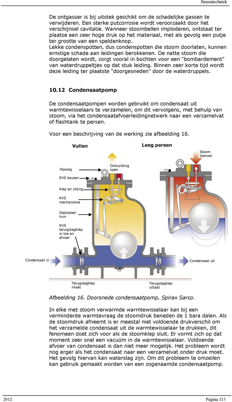 Lekke condenspotten, dus condenspotten die stoom doorlaten, kunnen ernstige schade aan leidingen berokkenen.