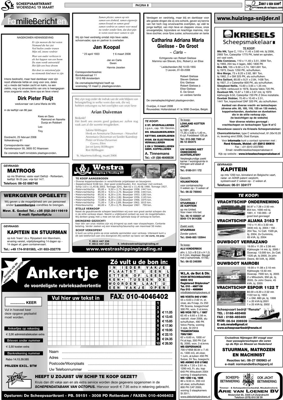 Er zijn mensen die het weten Niemand die het ziet Veel huilen zonder tranen Mijn stil, intens verdriet Weer een ouder verliezen is als het kappen van een boom De stam wordt ontworteld Het lijkt een