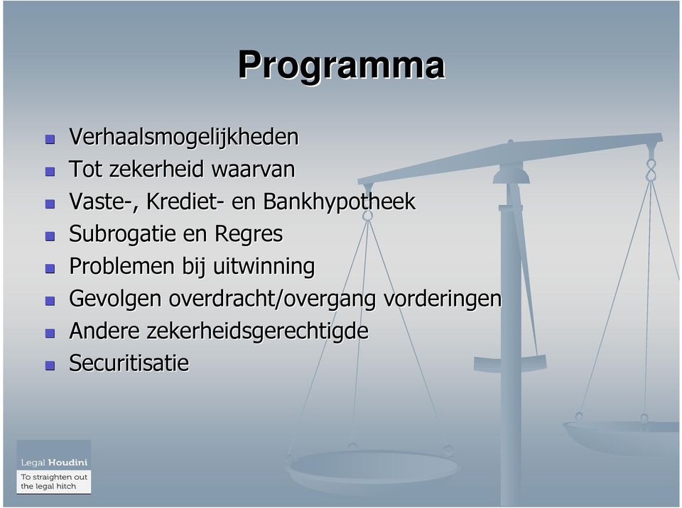 Problemen bij uitwinning Gevolgen overdracht/overgang