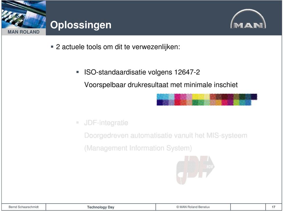 drukresultaat met minimale inschiet JDF-integratie