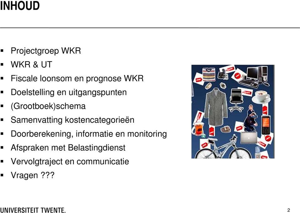 kostencategorieën Doorberekening, informatie en monitoring