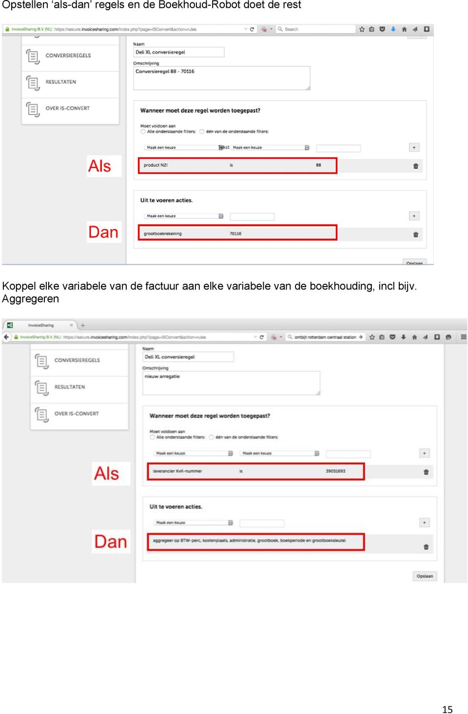 variabele van de factuur aan elke