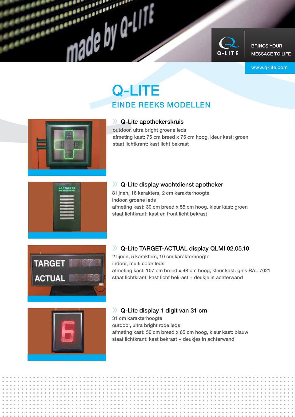Q-Lite TARGET-ACTUAL display QLMI 02.05.