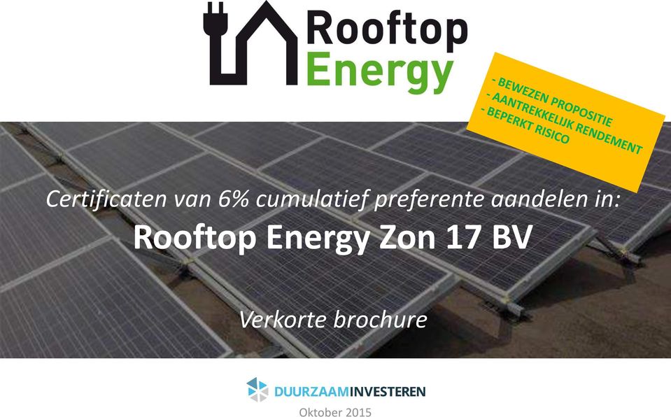 aandelen in: Rooftop Energy