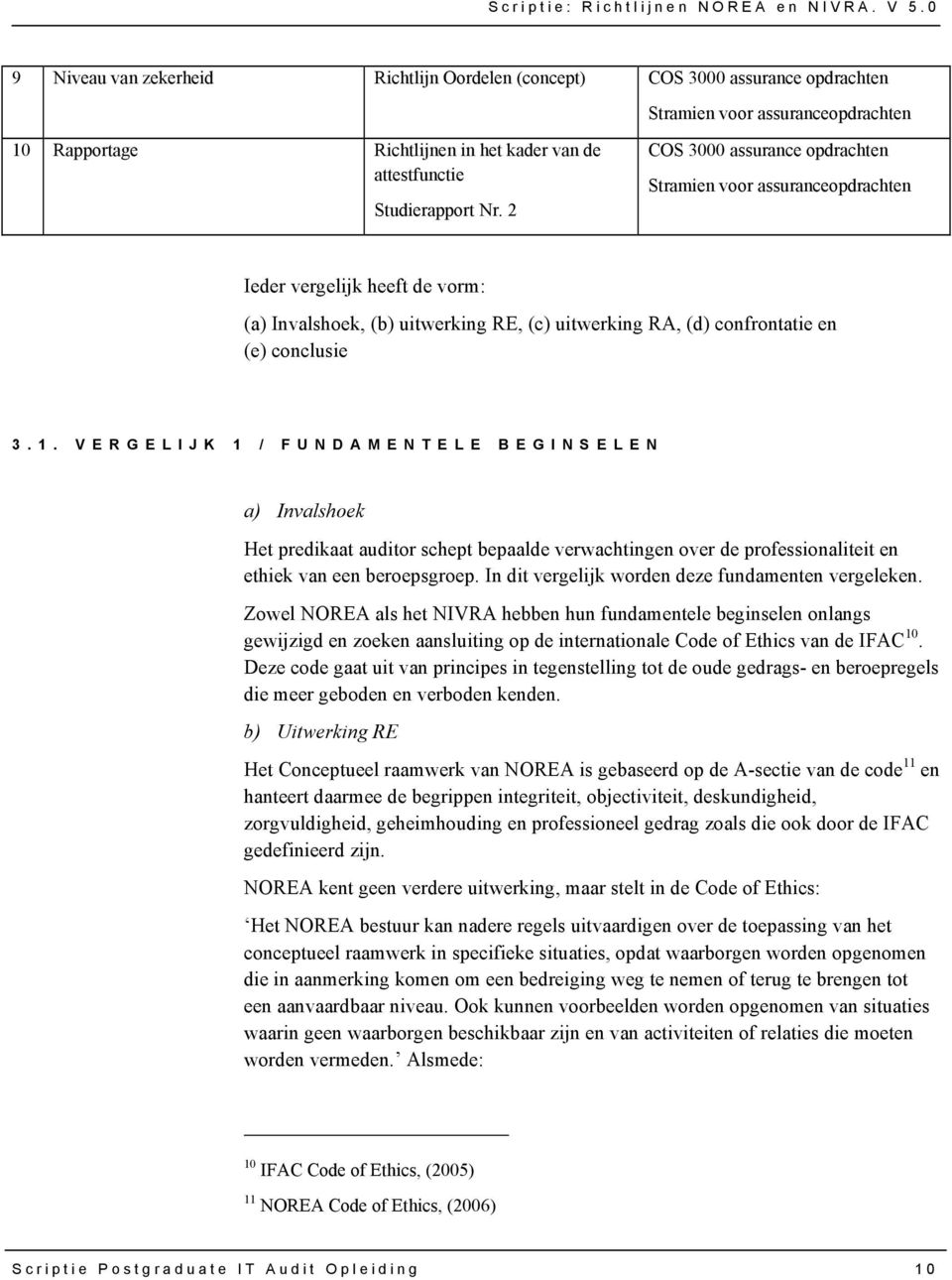 VERGELIJK 1 / FUNDAMENTELE BEGINSELEN a) Invalshoek Het predikaat auditor schept bepaalde verwachtingen over de professionaliteit en ethiek van een beroepsgroep.