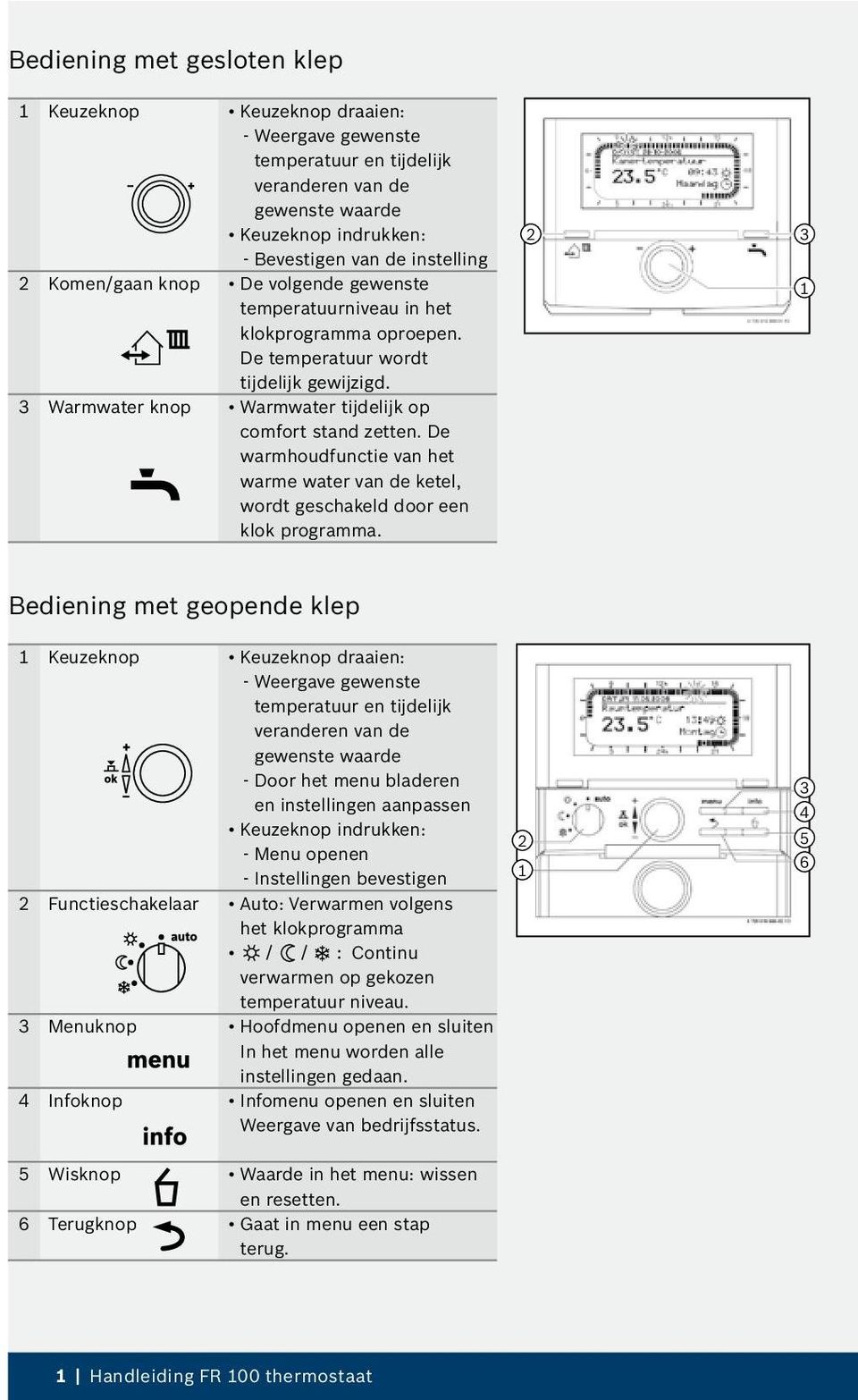 cilinder boog Op de grond Bosch FR 100 thermostaat Handleiding - PDF Gratis download