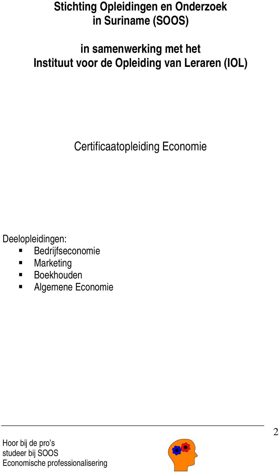 Leraren (IOL) Certificaatopleiding Economie