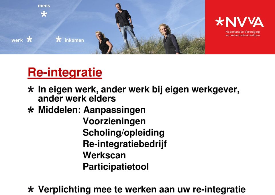 Voorzieningen Scholing/opleiding Re-integratiebedrijf