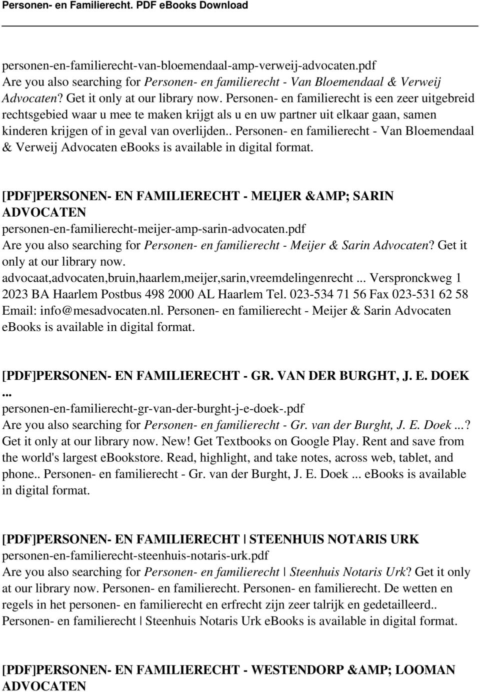 . Personen- en familierecht - Van Bloemendaal & Verweij Advocaten ebooks is available in digital format.