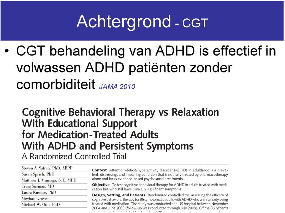 effectief in volwassen ADHD