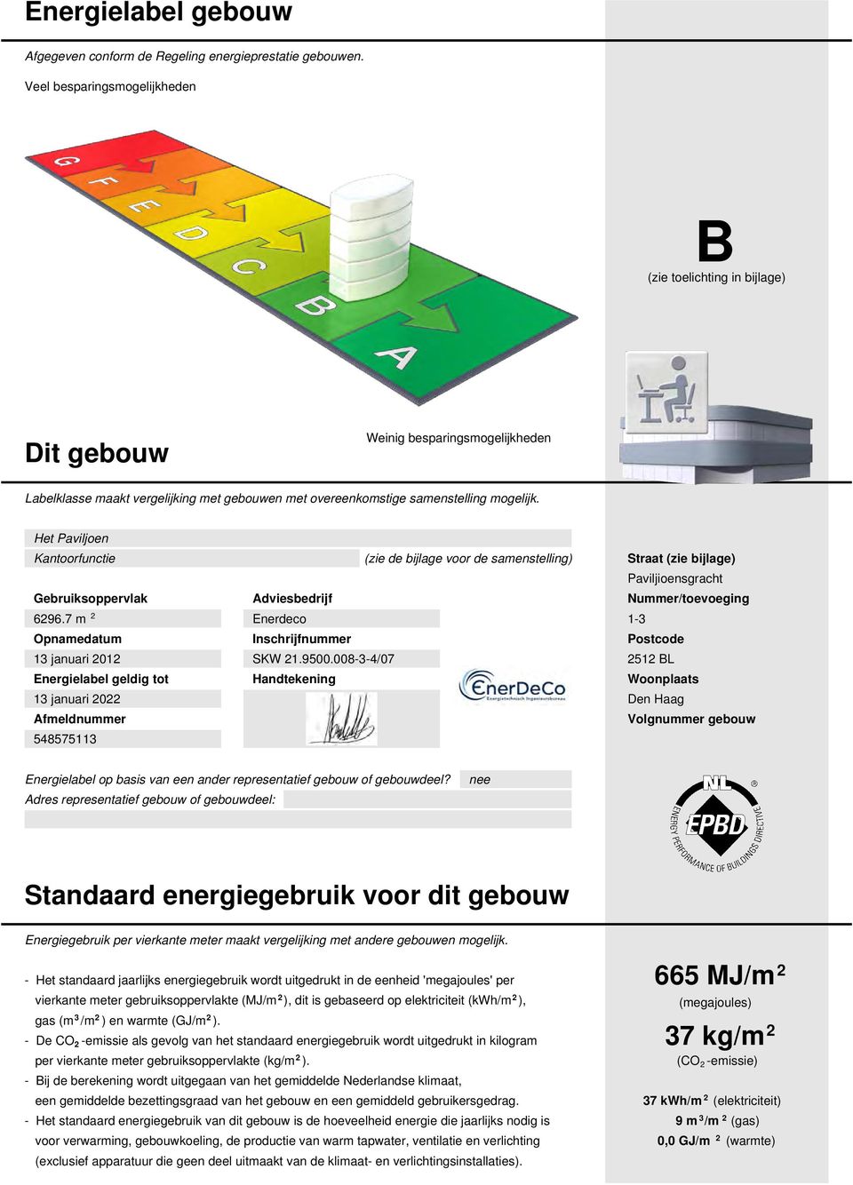 Het Paviljoen Kantoorfunctie Gebruiksoppervlak 6296.