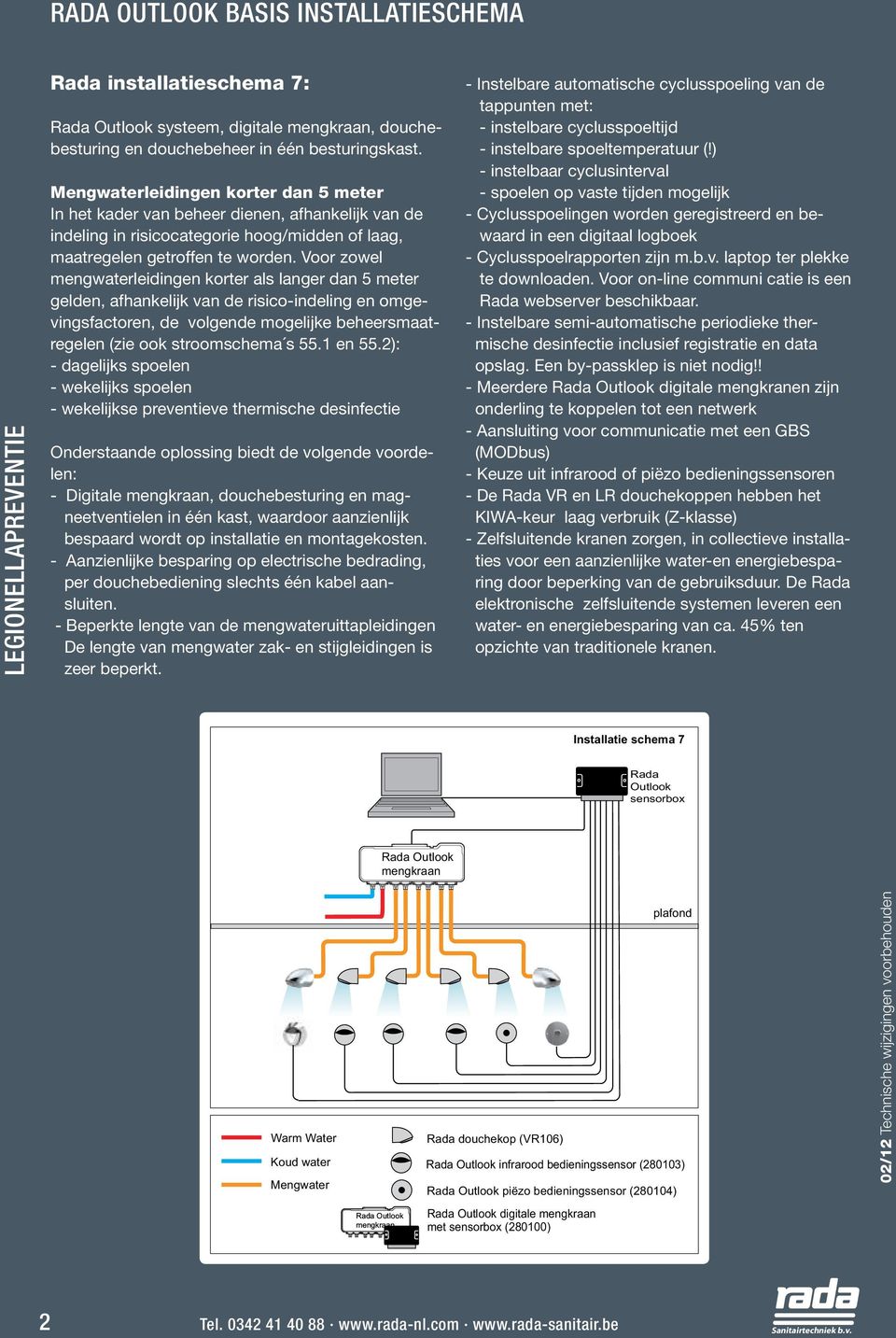 Voor zowel mengwaterleidingen korter als langer dan 5 meter gelden, afhankelijk van de risico-indeling en omgevingsfactoren, de volgende mogelijke beheersmaatregelen (zie ook stroomschema s 55.