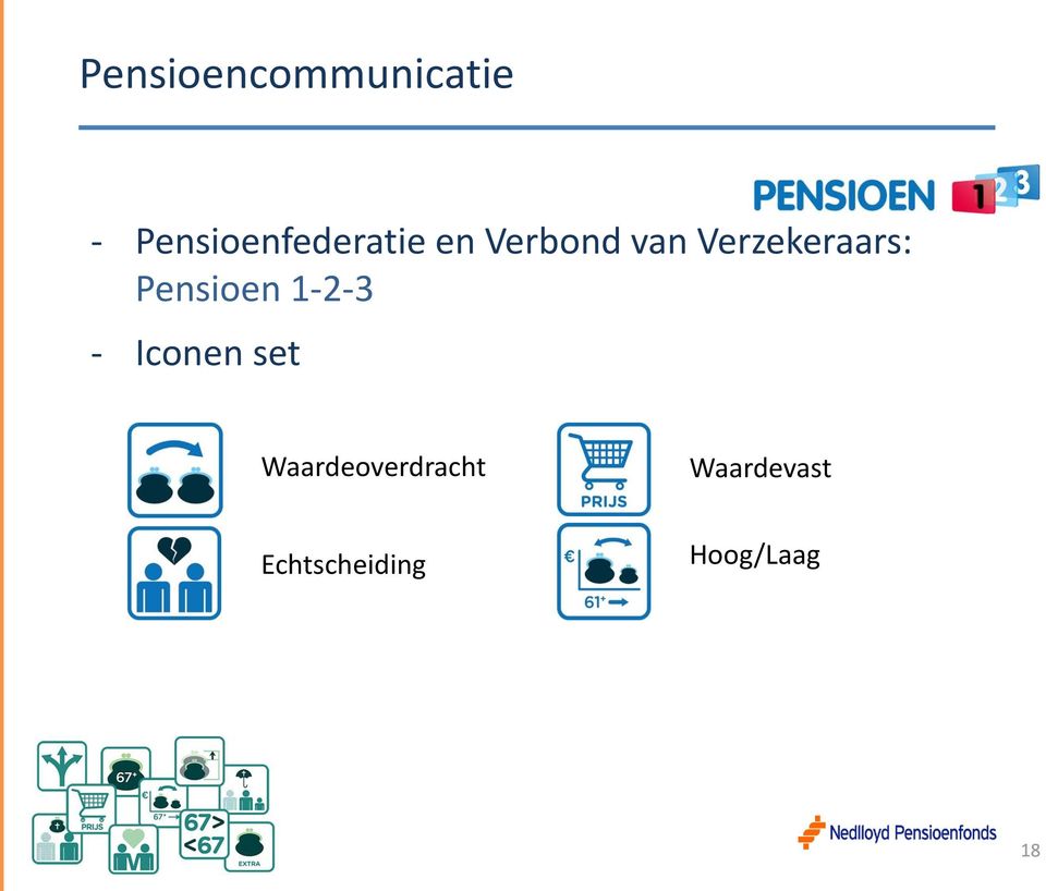 Verzekeraars: Pensioen 1-2-3 - Iconen