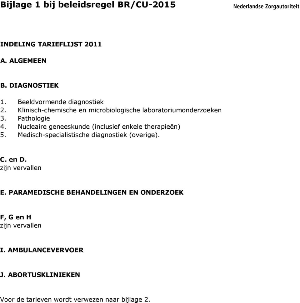 Nucleaire geneeskunde (inclusief enkele therapieën) 5. Medisch-specialistische diagnostiek (overige). C. en D.