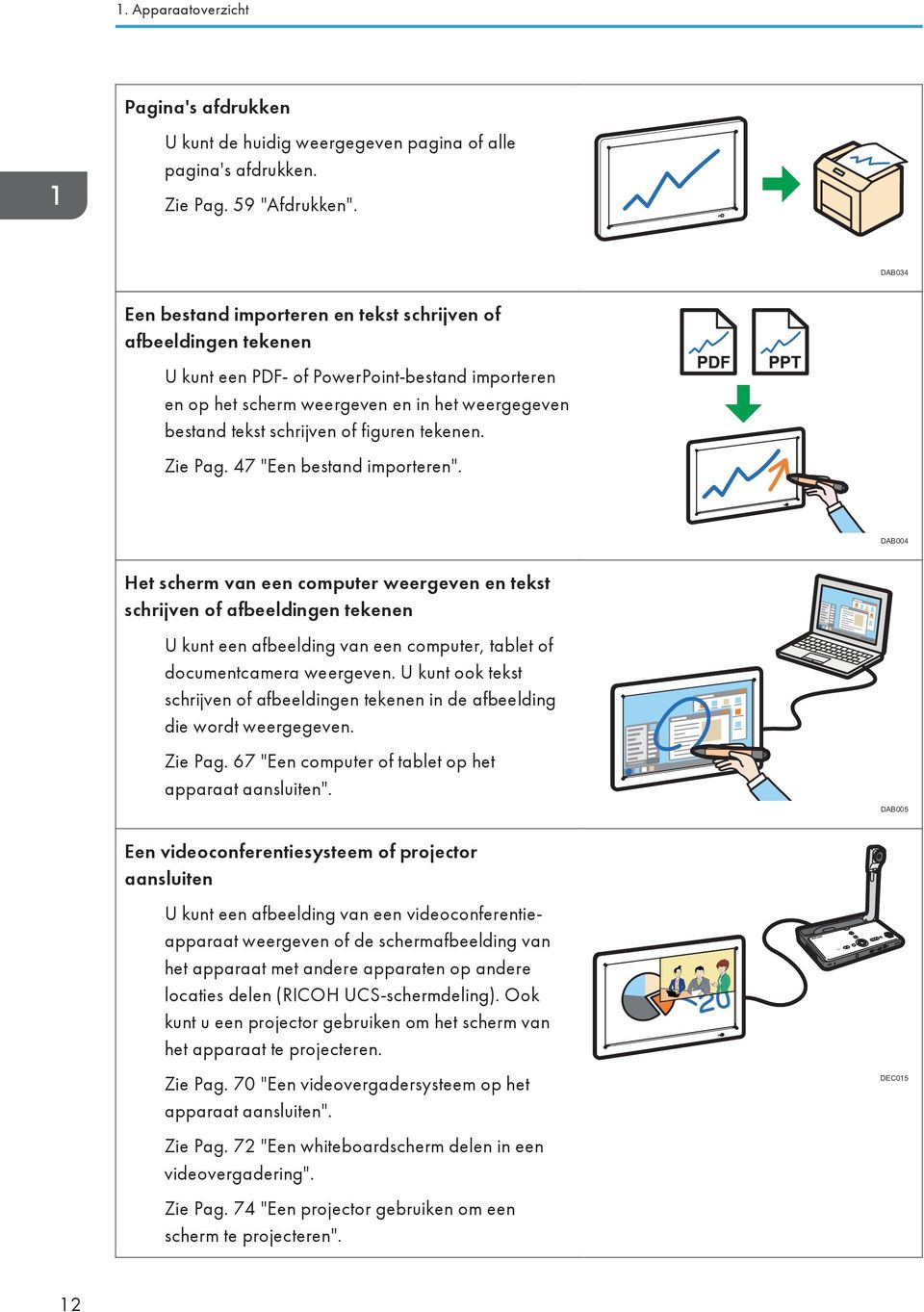 figuren tekenen. Zie Pag. 47 "Een bestand importeren".