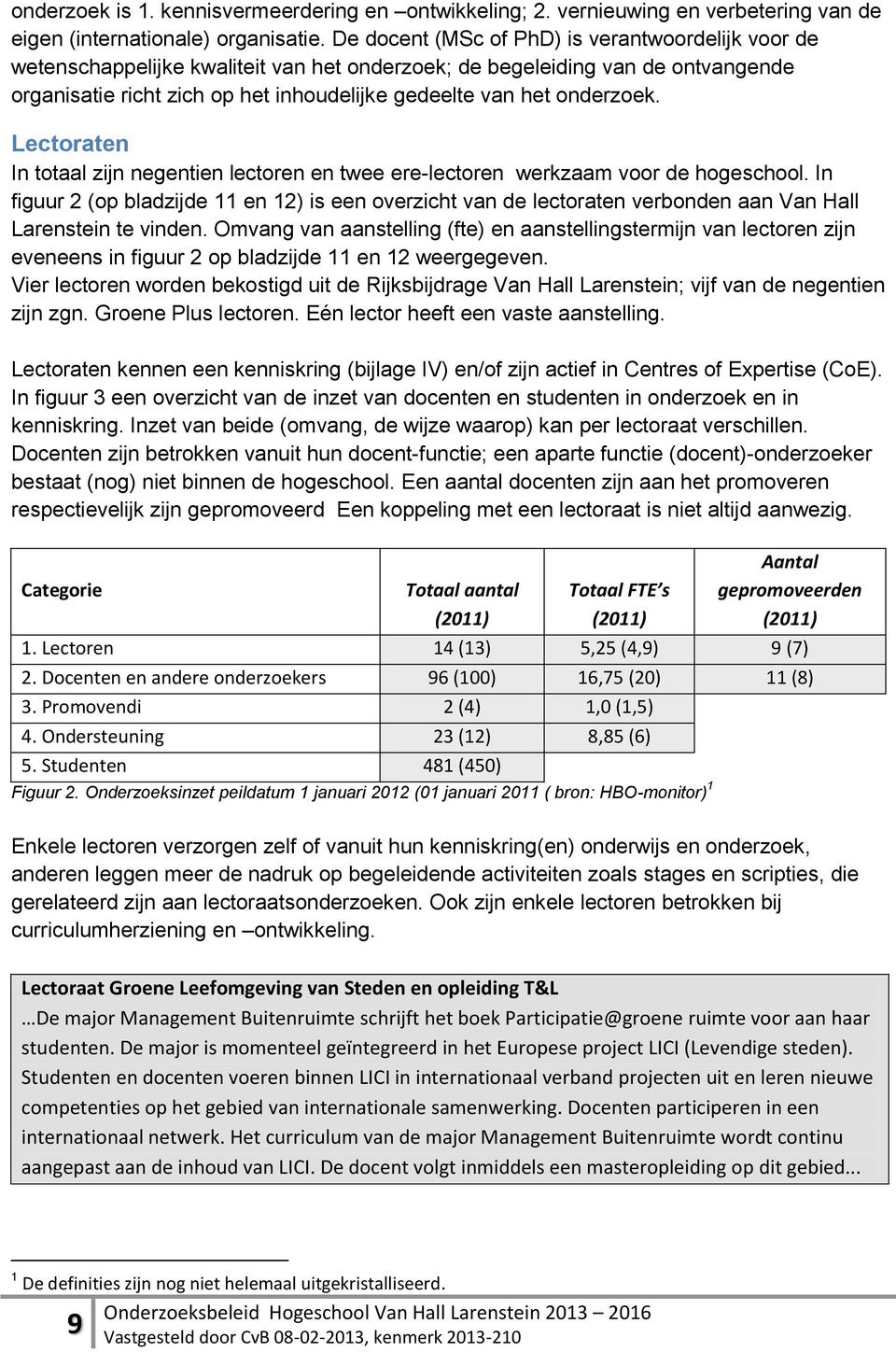 onderzoek. Lectoraten In totaal zijn negentien lectoren en twee ere-lectoren werkzaam voor de hogeschool.