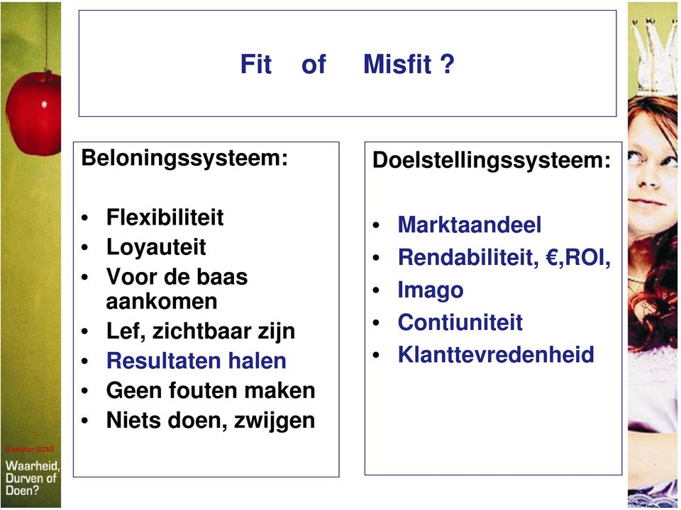 Loyauteit Voor de baas aankomen Lef, zichtbaar zijn