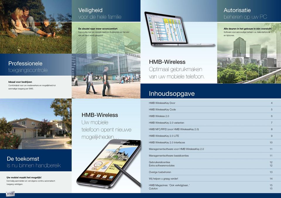 Professionele toegangscontrole Ideaal voor bedrijven Comfortabel voor uw medewerkers en mogelijkheid tot eenmalige toegang per SMS. HMB-Wireless Optimaal gebruikmaken van uw mobiele telefoon.