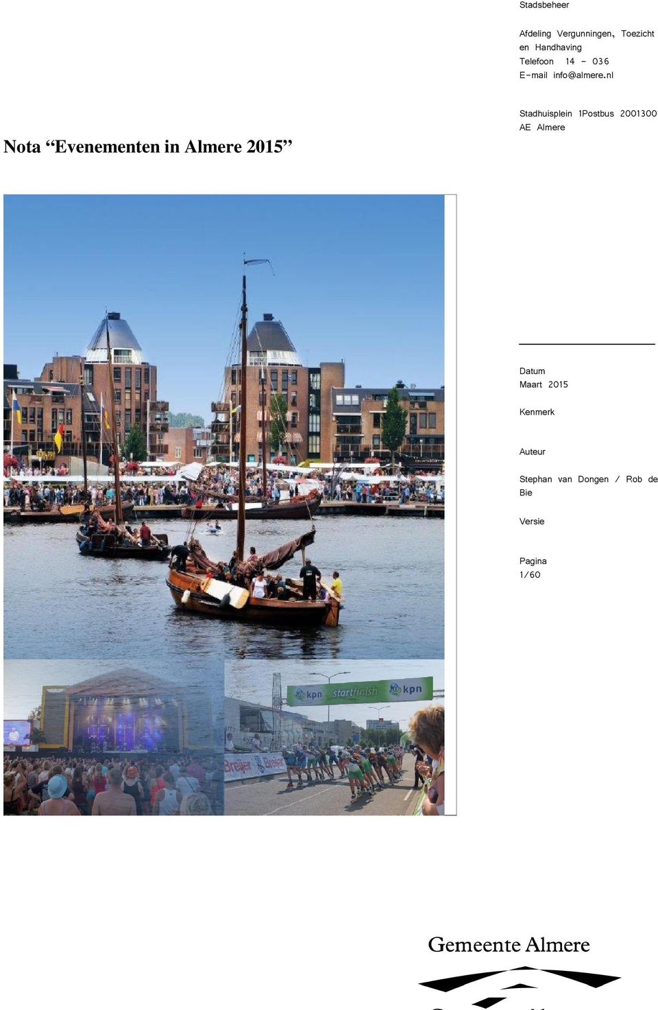 nl Nota Evenementen in Almere 2015 Stadhuisplein