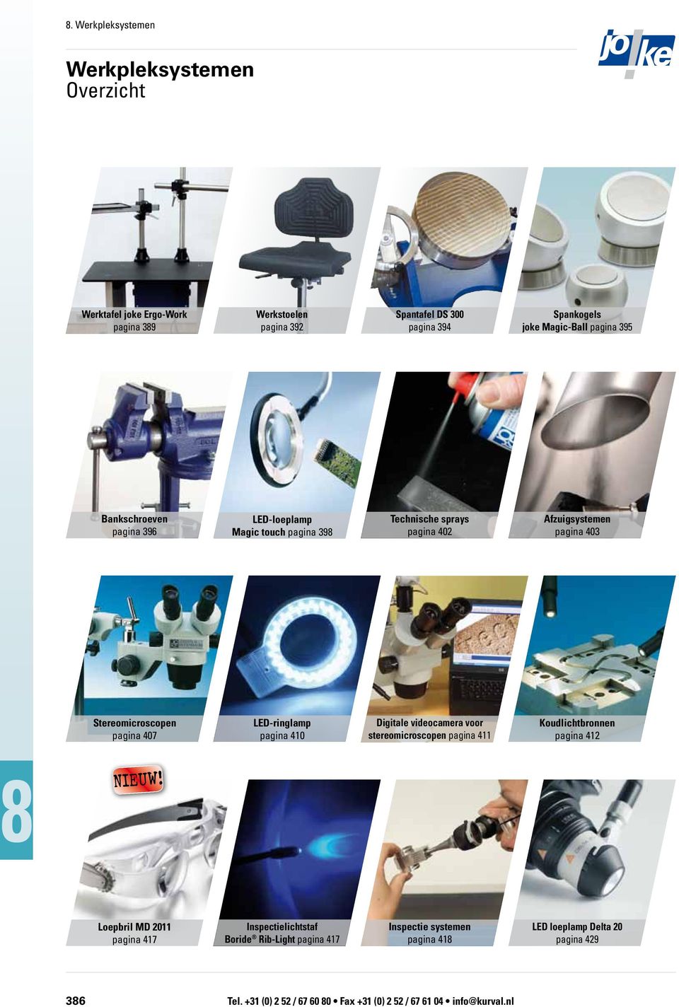 LED-ringlamp pagina 410 Digitale videocamera voor stereomicroscopen pagina 411 Koudlichtbronnen pagina 412 NIEUW!
