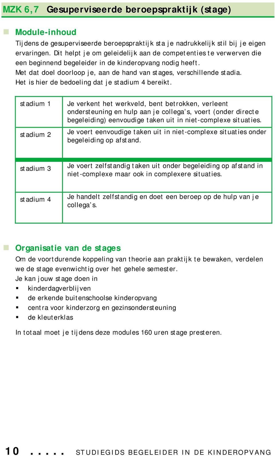 Het is hier de bedoeling dat je stadium 4 bereikt.