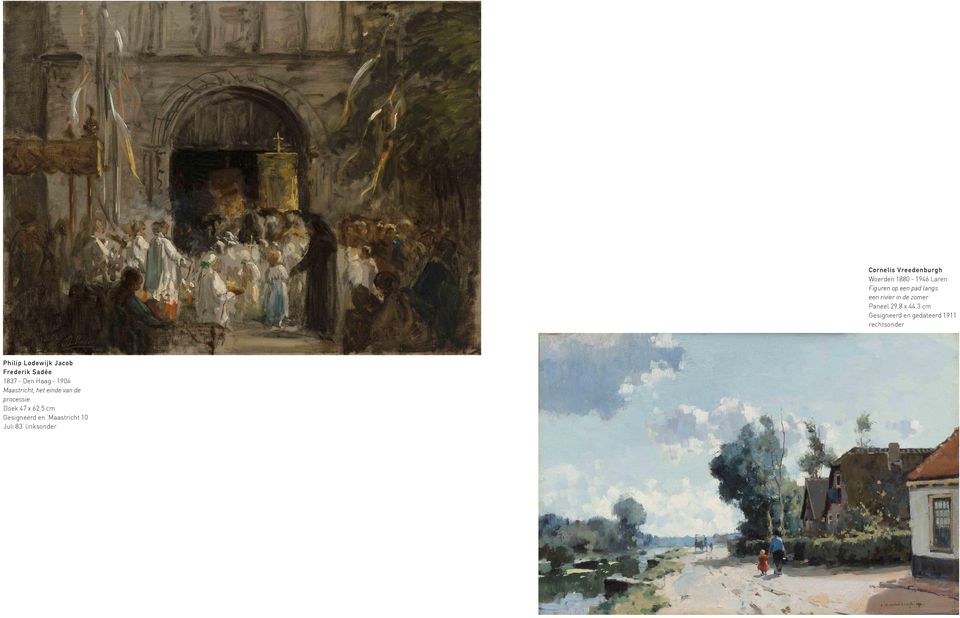 linksonder Cornelis Vreedenburgh Woerden 1880-1946 Laren Figuren op een pad