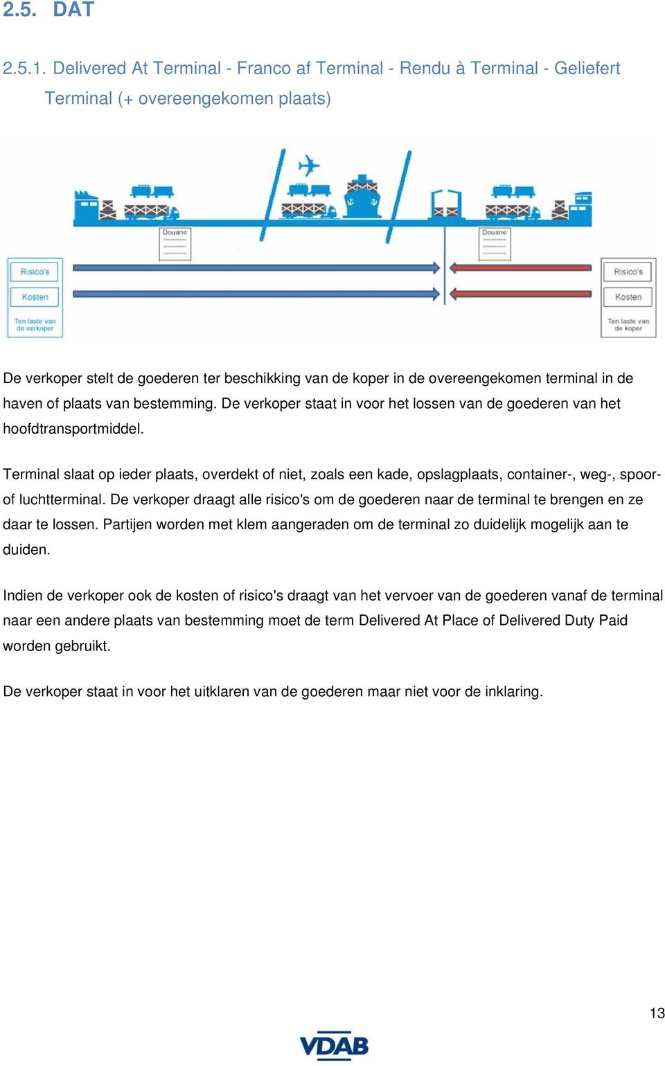 in de haven of plaats van bestemming. De verkoper staat in voor het lossen van de goederen van het hoofdtransportmiddel.