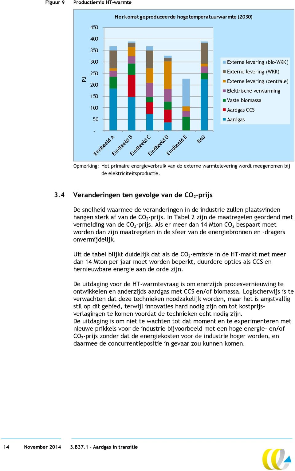 4 Veranderingen ten gevolge van de CO 2 -prijs De snelheid waarmee de veranderingen in de industrie zullen plaatsvinden hangen sterk af van de CO 2 -prijs.