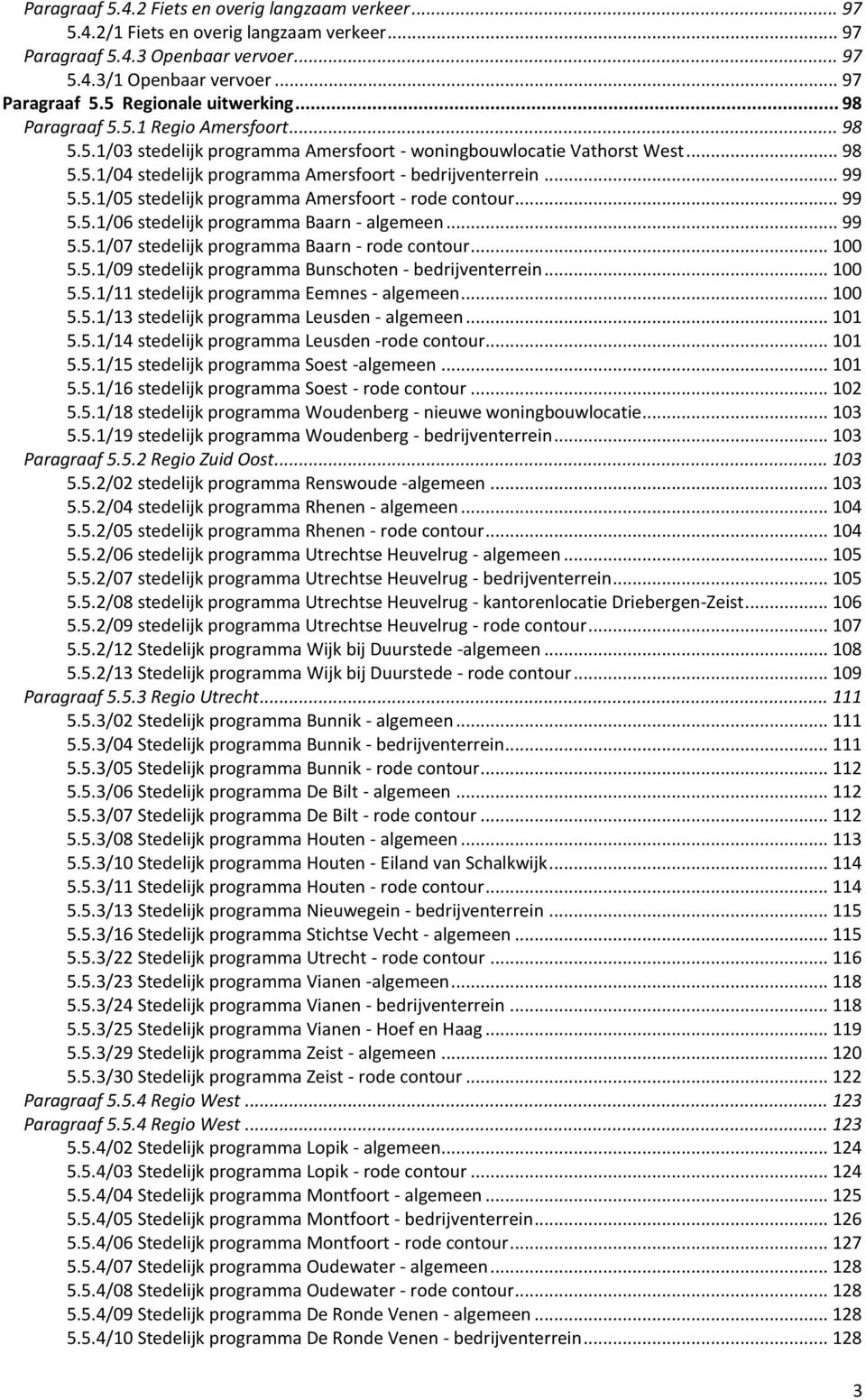 .. 99 5.5.1/06 stedelijk programma Baarn - algemeen... 99 5.5.1/07 stedelijk programma Baarn - rode contour... 100 5.5.1/09 stedelijk programma Bunschoten - bedrijventerrein... 100 5.5.1/11 stedelijk programma Eemnes - algemeen.