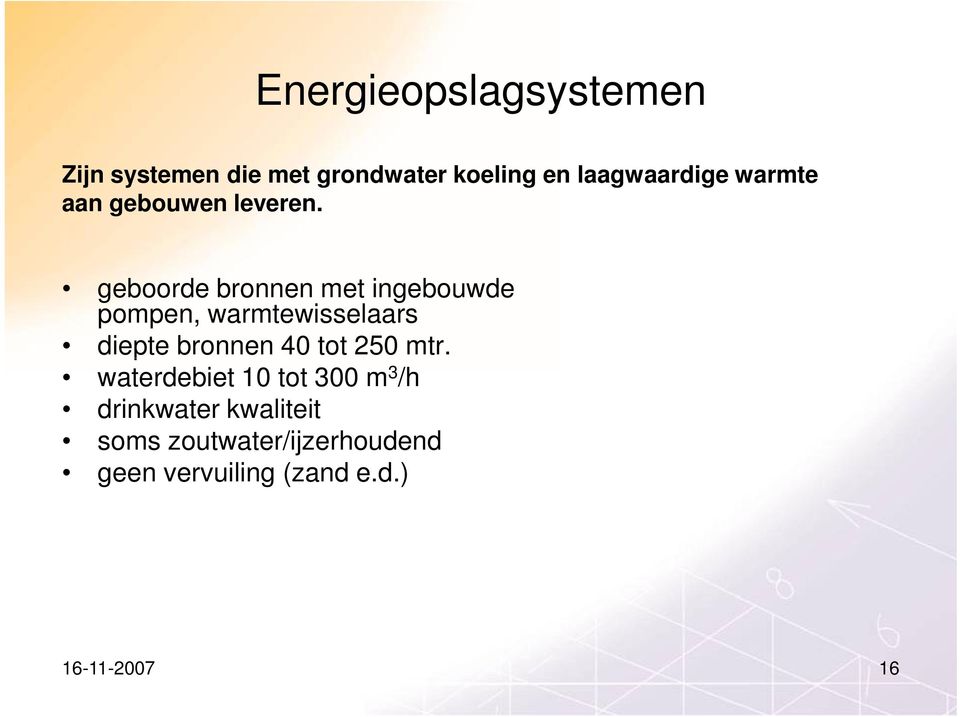 geboorde bronnen met ingebouwde pompen, warmtewisselaars diepte bronnen 40 tot