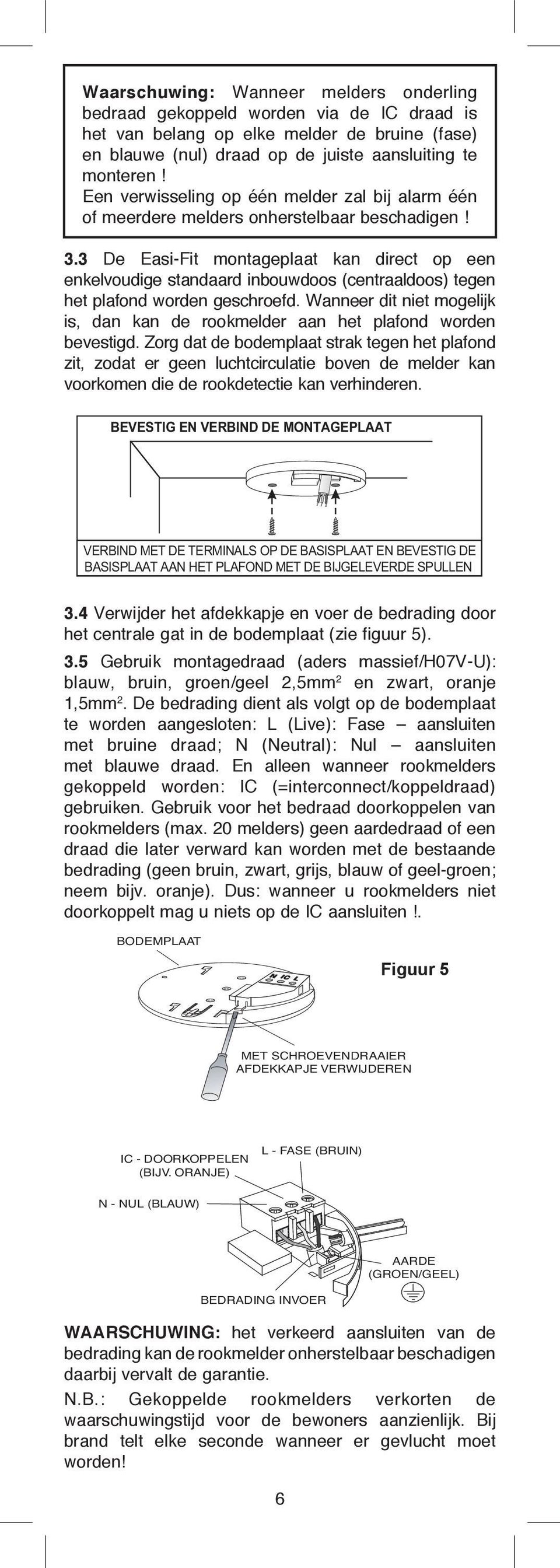 3 De Easi-Fit montageplaat kan direct op een enkelvoudige standaard inbouwdoos (centraaldoos) tegen 50cm 50cm het plafond worden geschroefd.