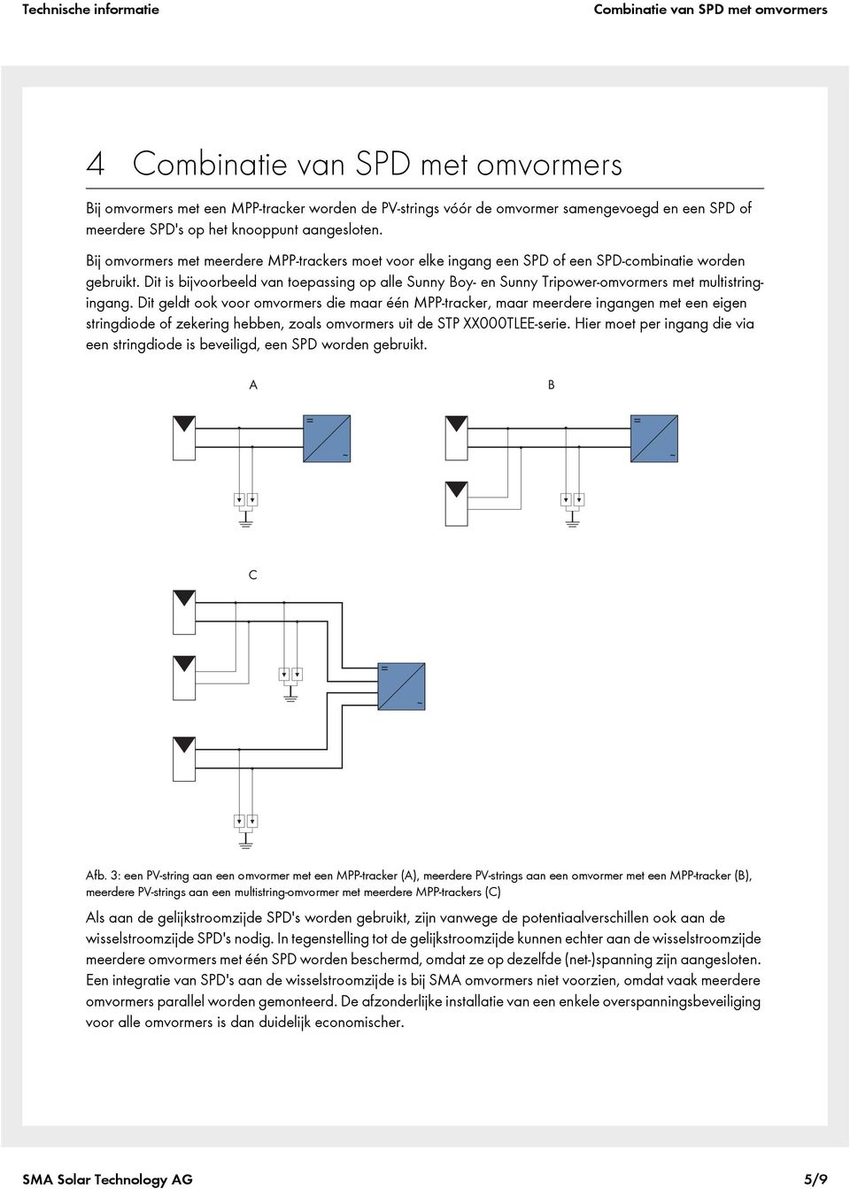 Dit is bijvoorbeeld van toepassing op alle Sunny Boy- en Sunny Tripower-omvormers met multistringingang.