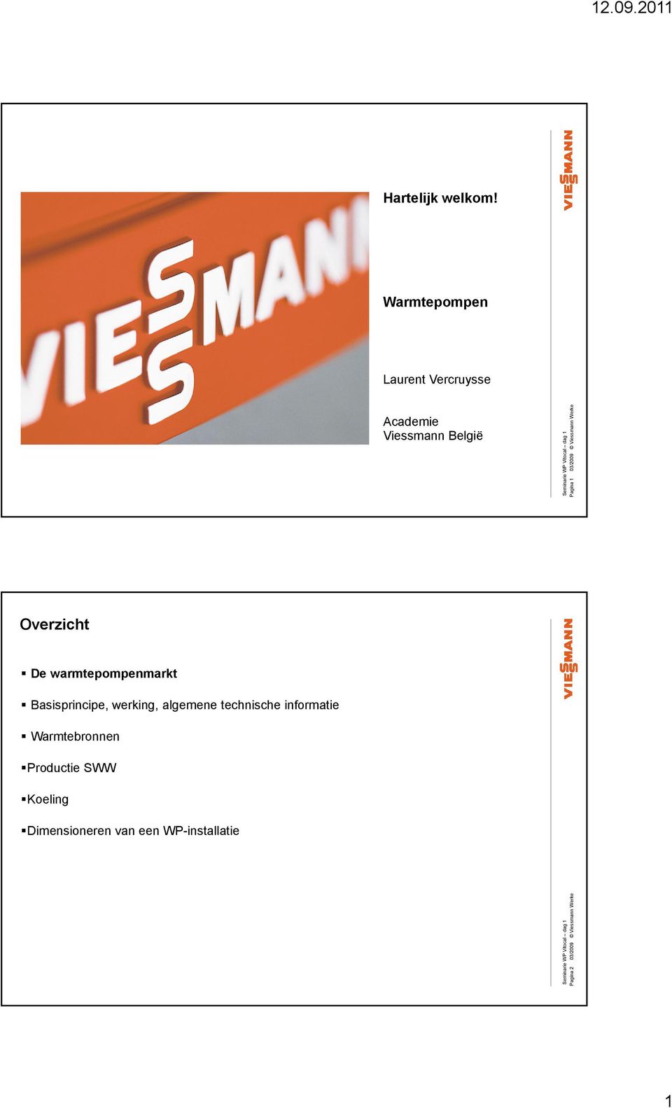 Viessmann Werke Overzicht De warmtepompenmarkt Basisprincipe, werking,