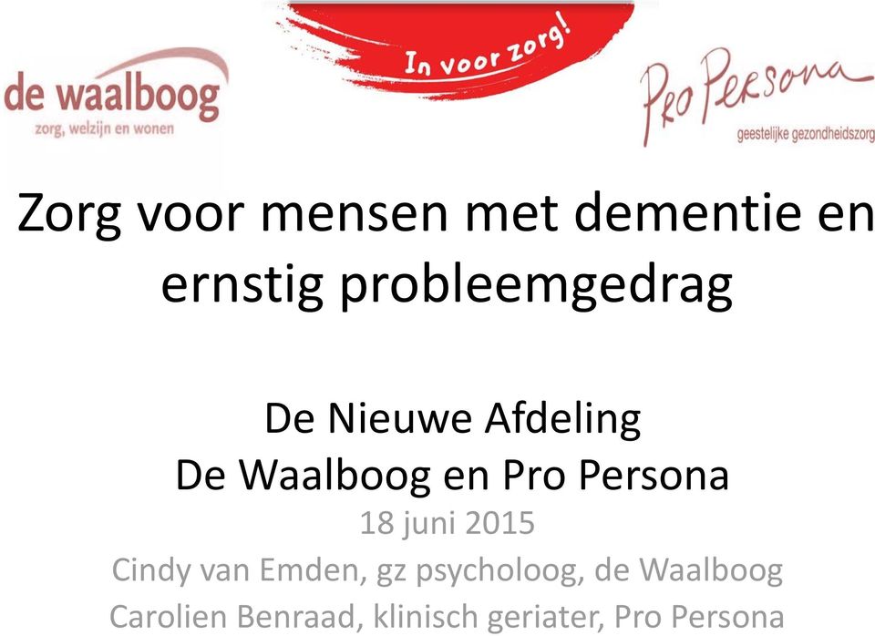 Pro Persona 18 juni 2015 Cindy van Emden, gz