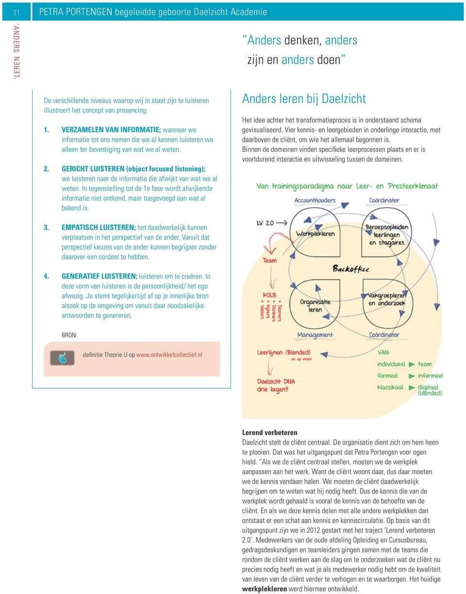 Gericht luisteren (object focused listening); we luisteren naar de informatie die afwijkt van wat we al weten.