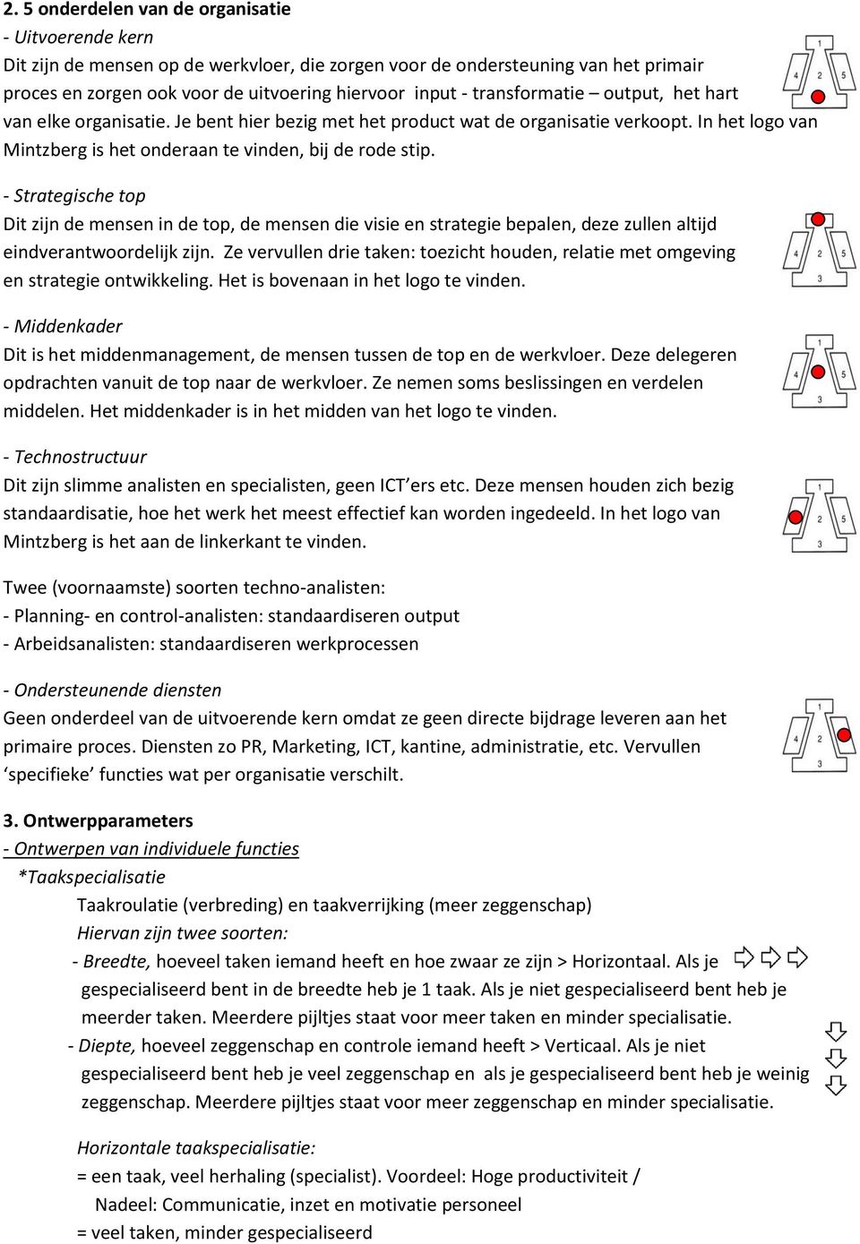 - Strategische top Dit zijn de mensen in de top, de mensen die visie en strategie bepalen, deze zullen altijd eindverantwoordelijk zijn.