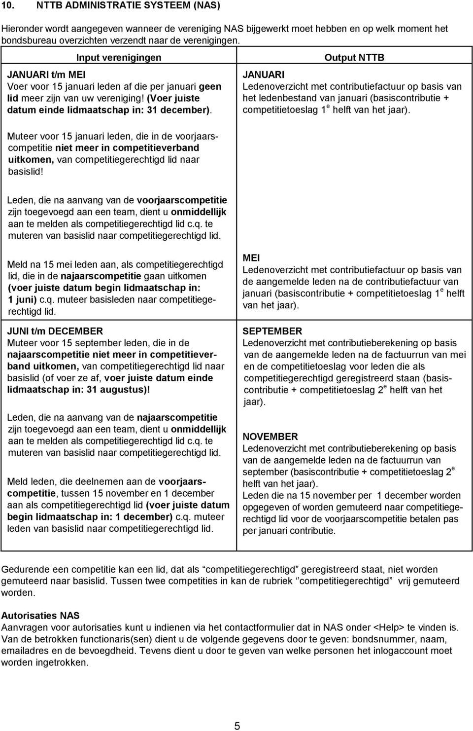 Muteer voor 15 januari leden, die in de voorjaarscompetitie niet meer in competitieverband uitkomen, van competitiegerechtigd lid naar basislid!