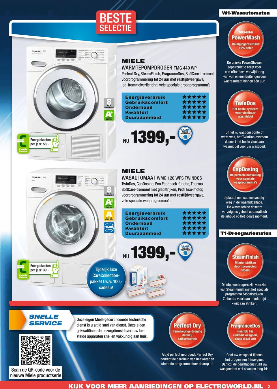 per jaar: 58,- 1399,- Of het nu gaat om bonte of witte was, het TwinDos-systeem doseert het beste vloeibare wasmiddel voor uw wasgoed.
