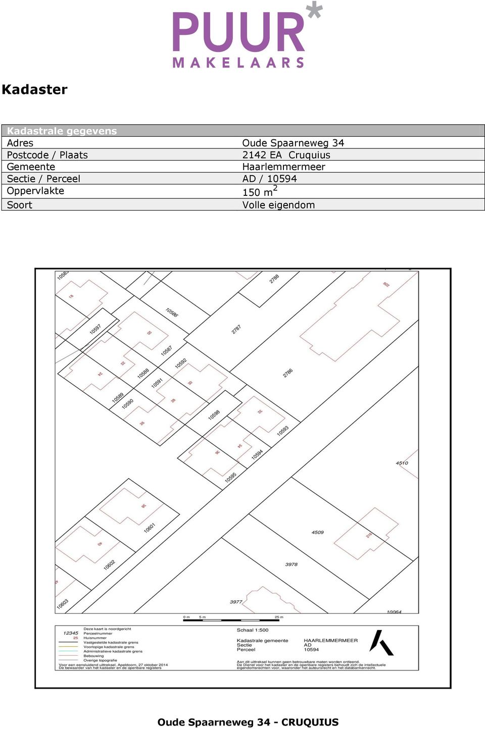 Haarlemmermeer Sectie / Perceel AD / 10594