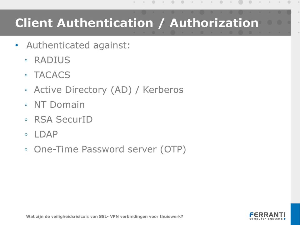 Active Directory (AD) / Kerberos NT