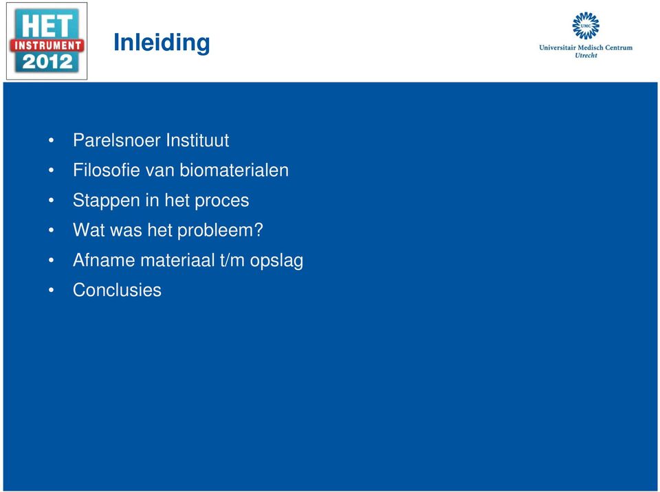 in het proces Wat was het probleem?