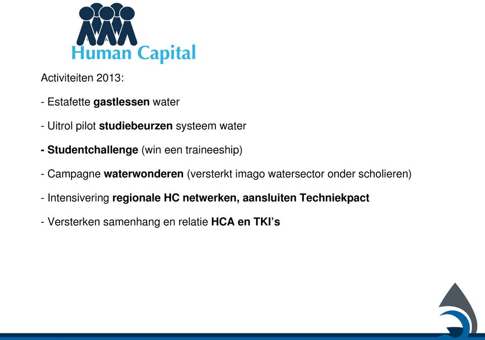 waterwonderen (versterkt imago watersector onder scholieren) - Intensivering