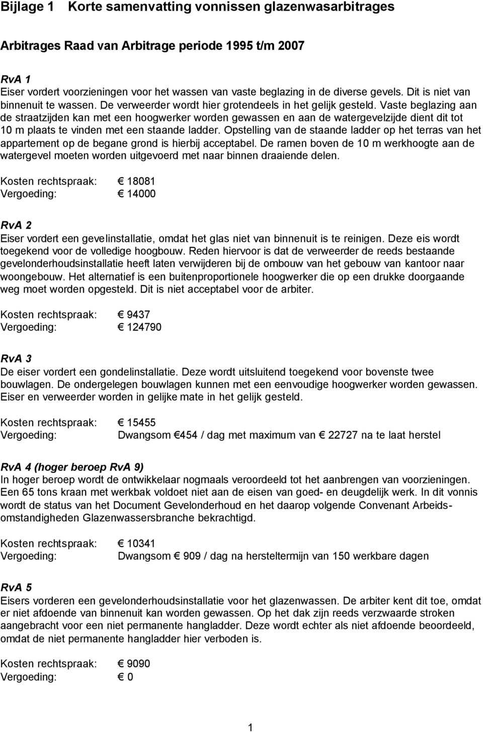 Vaste beglazing aan de straatzijden kan met een hoogwerker worden gewassen en aan de watergevelzijde dient dit tot 10 m plaats te vinden met een staande ladder.