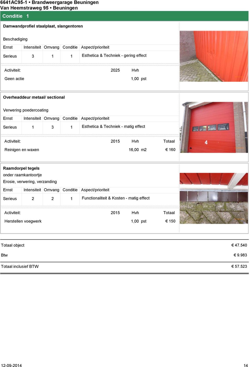 Totaal Reinigen en waxen 16,00 m2 160 Raamdorpel tegels onder raamkantoortje Erosie, verwering, verzanding Serieus 2 2 1 Functionaliteit