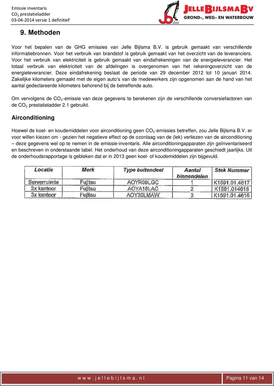 Het totaal verbruik van elektriciteit van de afdelingen is overgenomen van het rekeningoverzicht van de energieleverancier.